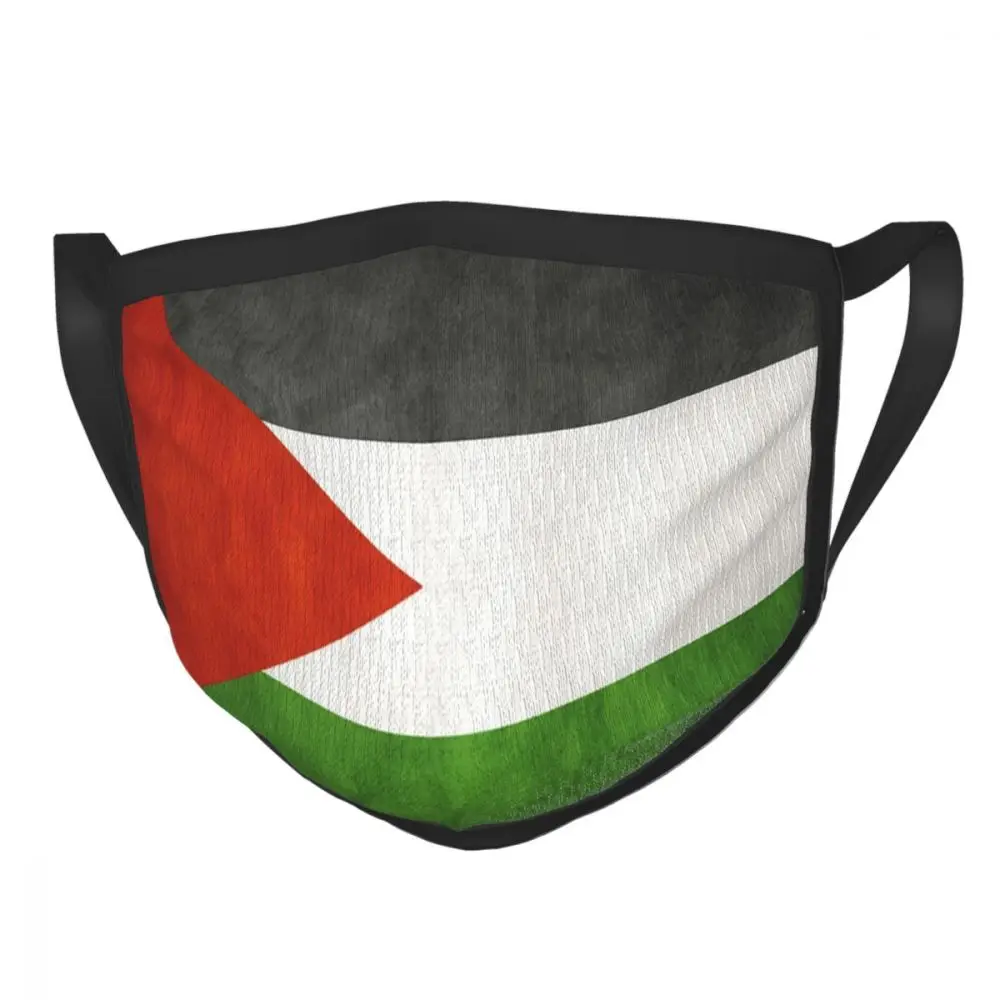 

Jerusalem Palestine Flag Non-Disposable Face Mask Anti Haze Dustproof Mask Protection Cover Respirator Mouth Muffle