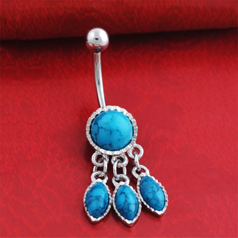 Горячая распродажа винтажных камней шарма из нержавеющей стали для пирсинга пупка.