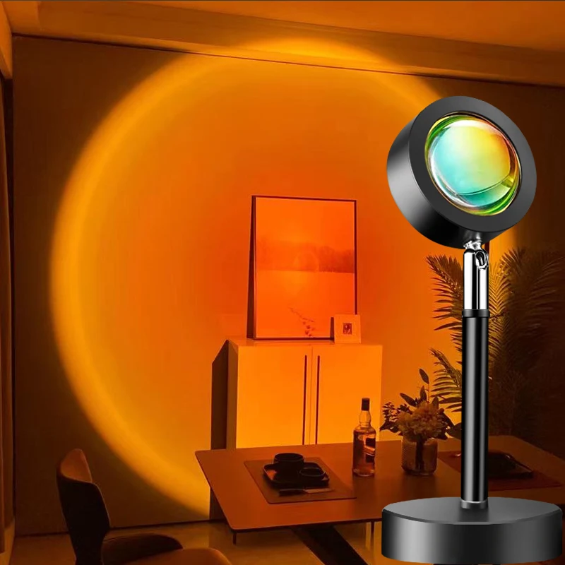

USB Sunset Lamp Atmosphere Led Light Light Rainbow Sunset Red Halo Lamp for Bedroom Live Broadcast Background Projection