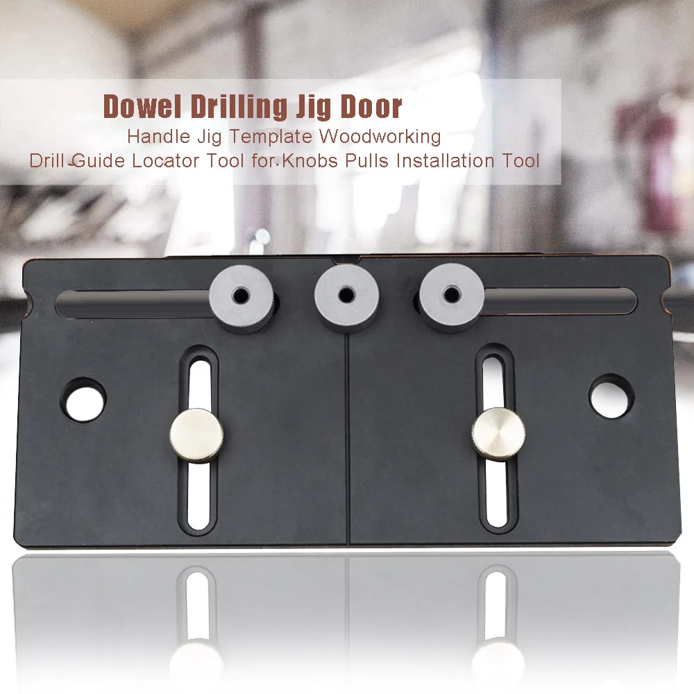 

Dowel Drilling Jig Door Handle Jig Template Woodworking Drill Guide Locator Tool for Knobs Pulls Installation Tool
