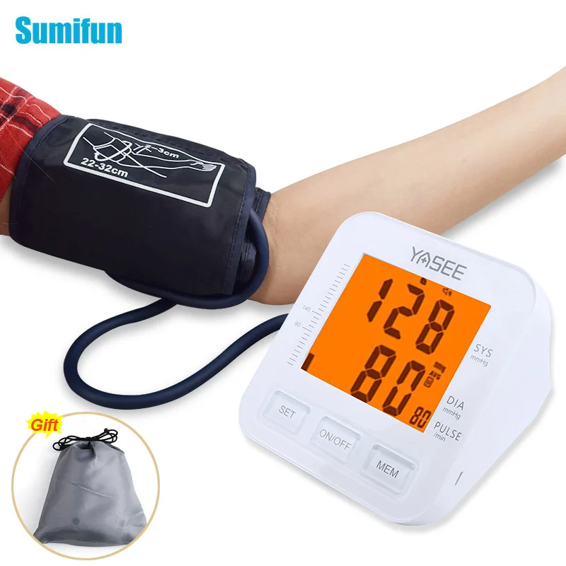 

Automatic Digital Arm Blood Pressure Meter Medical Sphygmomanometer Tonometer Tensiometer Heart Rate Pulse Meter BP Monitor