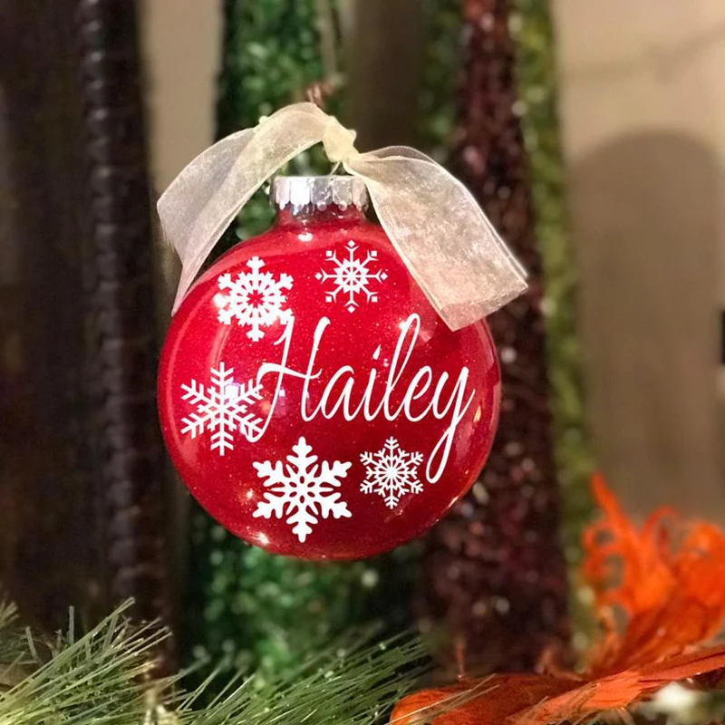 Персонализированные блестящие шары для рождественской елки красочные вечерние