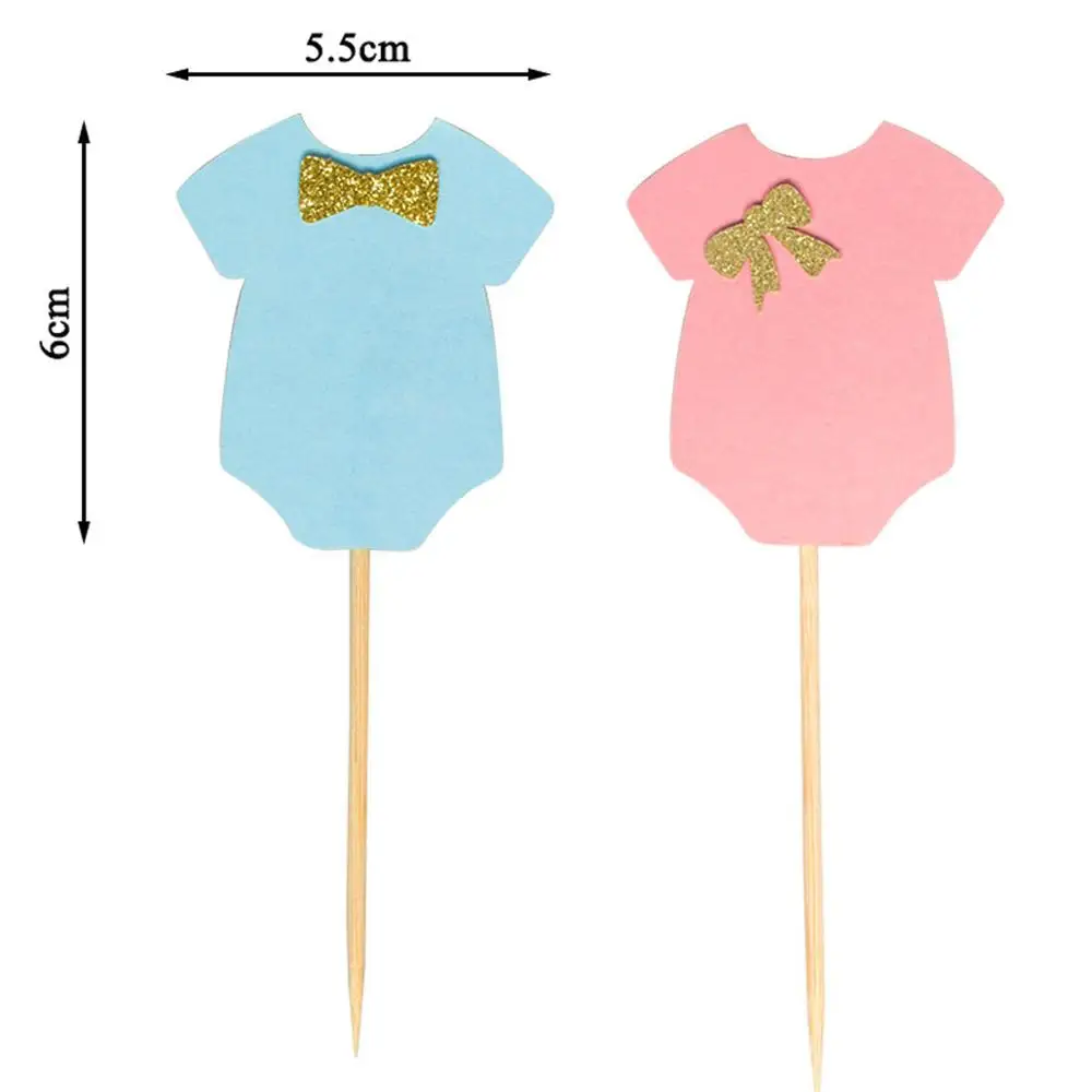 Набор из 10 топперов для капкейков для украшения вечеринки в честь рождения мальчика или девочки, детских праздников, крещения и раскрытия пола ребенка.