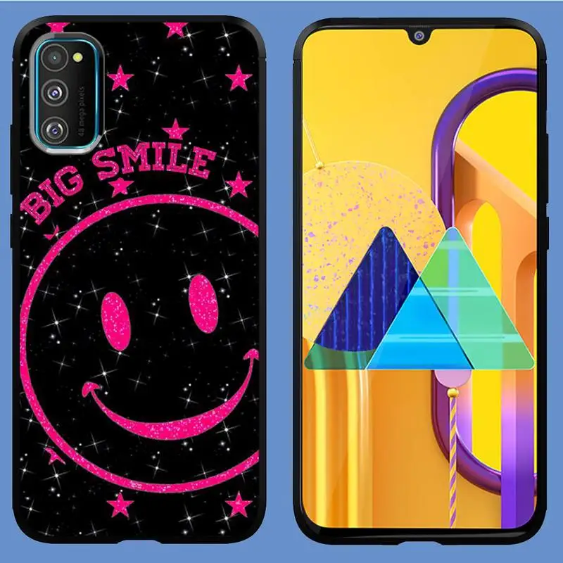 

INS Cute Cartoon Smiley Lovely Phone Case For Samsung S6 S7 S8 S9 S10 E S20 Edge plus lite 2019 Black soft nax fundas cover