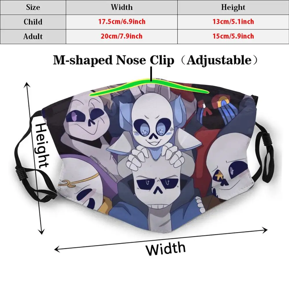 Моющаяся маска против пыли с принтом Sans И для рта Undertale Error Epic Dream чернильный жнец