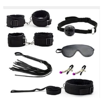 7 pcsset sex products erotic toys for adults bdsm bondage set handcuffs nipple clamps gag whip rope for couples