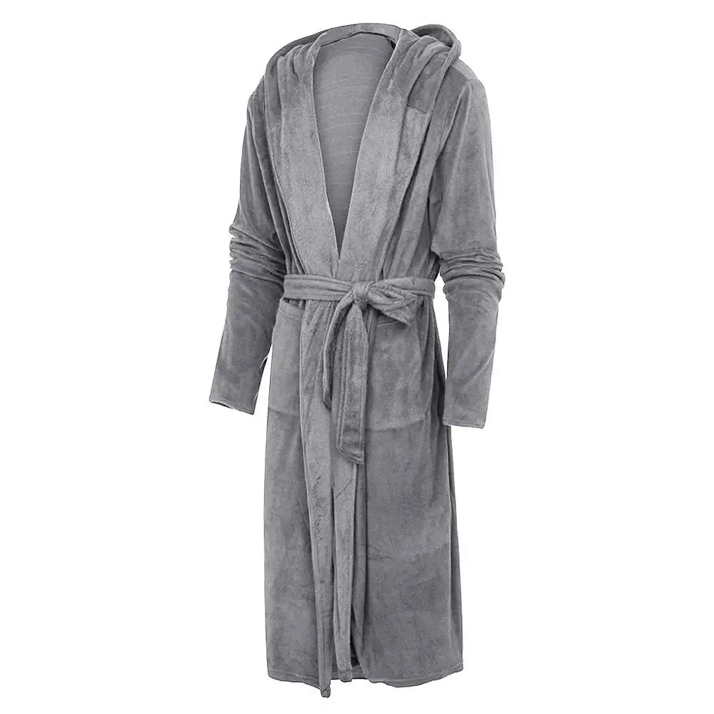 Men winter pajamas bathrobe Home Clothes sleepwear warm Plush Long Sleeve badjas mens robes J26 | Мужская одежда