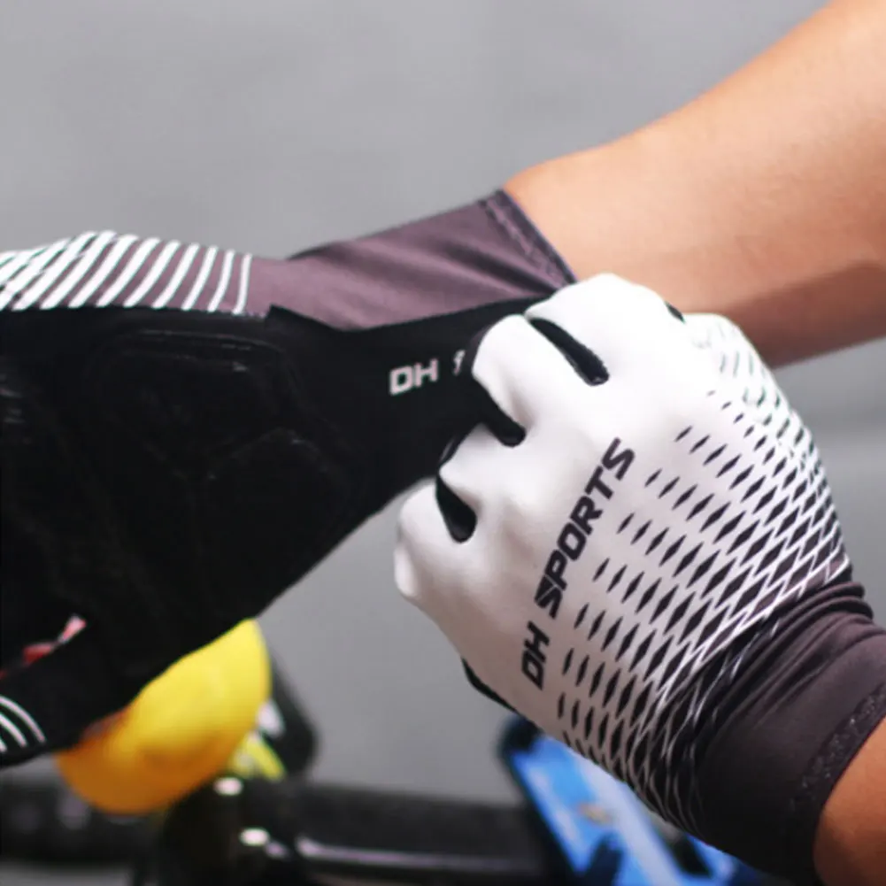 

1pair Sports Protective Fashion Cycling Gloves Accessories Shockproof Racing Zipper Gear Touch Screen Anti Slip Full Finger