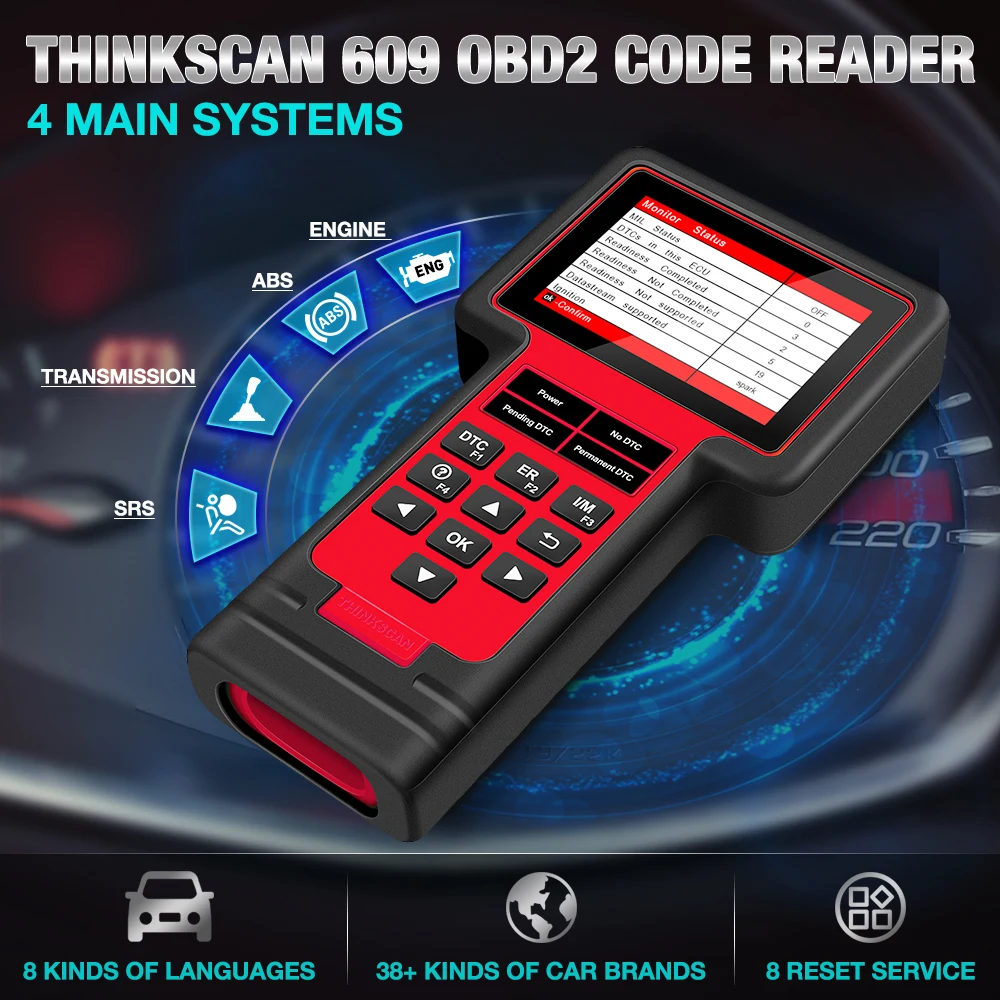 THINKCAR TS609 OBD2 сканер ECM TCM ABS SRS система диагностический инструмент с масляным