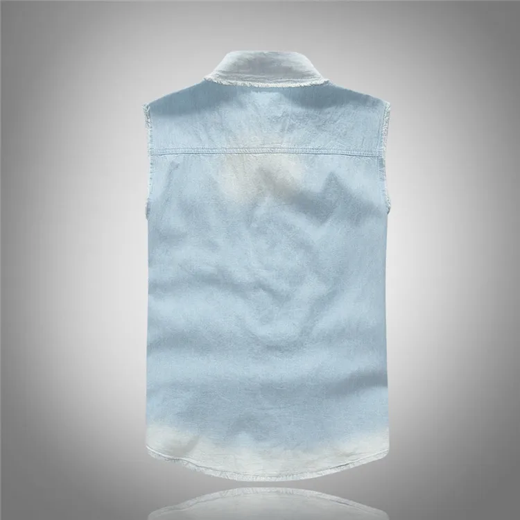 

Men Summer Thin Denim Vest Men Slim Fit Sleeveless Jeans Jacket Mens Casual Blue Denim Vests Korean Casual Sheer Jean Waistcoat