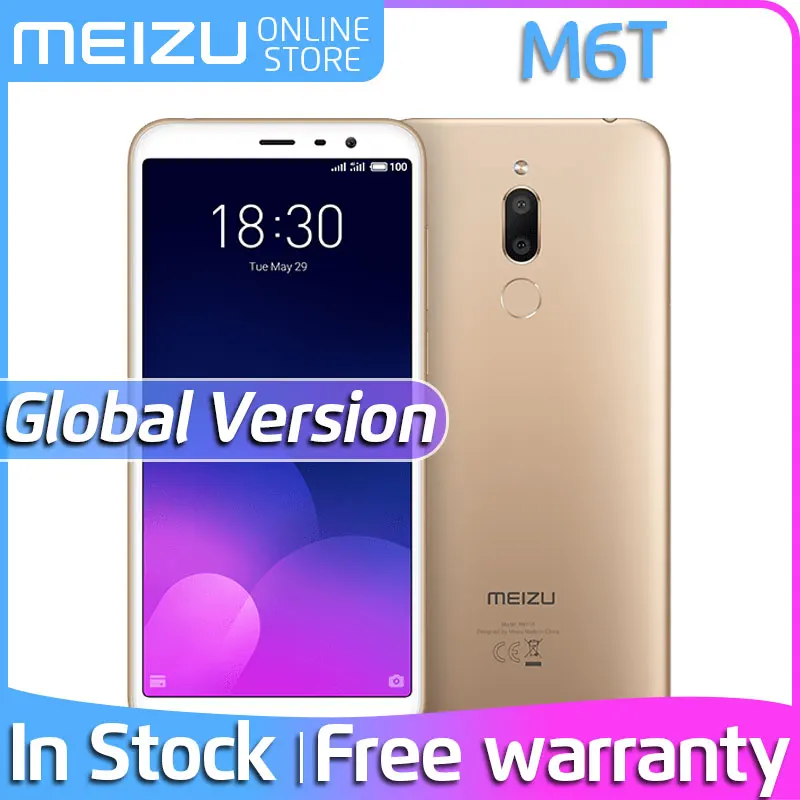Глобальная версия Meizu M6T, 6 T, 3 ГБ ОЗУ, 32 Гб ПЗУ, смартфоны MTK6750, четыре ядра, 5,7 дюймов, ips экран, двойная задняя камера, разблокировка отпечатков пальцев