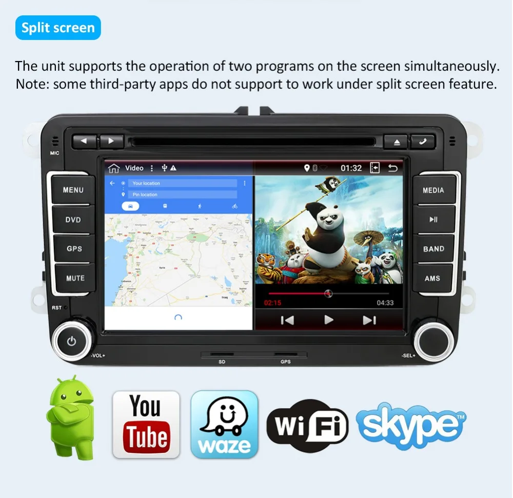 PX6 4G+ 64G 2Din android 9,0 автомобильный dvd-плеер Aux gps стерео для Volkswagen Skoda POLO GOLF 5 6 PASSAT CC TIGUAN TOURAN Fabia Caddy