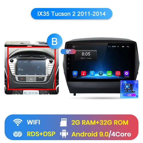 WIFI (2GB 32GB)B Junsun Штатное Головное устройство для Хендай Туксон ix35 GPS навигатор Android 8.1 aвтомагнитола магнитола 2 din автомагнитолы Андроид для Hyundai Tucson 2 LM штатная магнитола автомобильная мультимедиа - Цвет: WIFI (2GB 32GB)B
