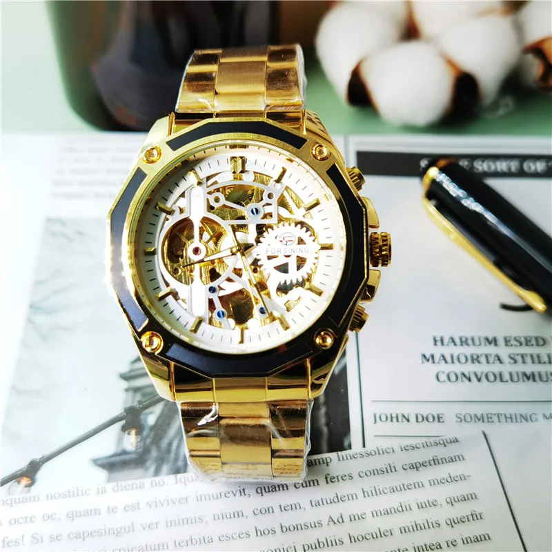 Forsining 2020 Мужские часы-скелетоны в стиле стимпанк Move t Design из прозрачной