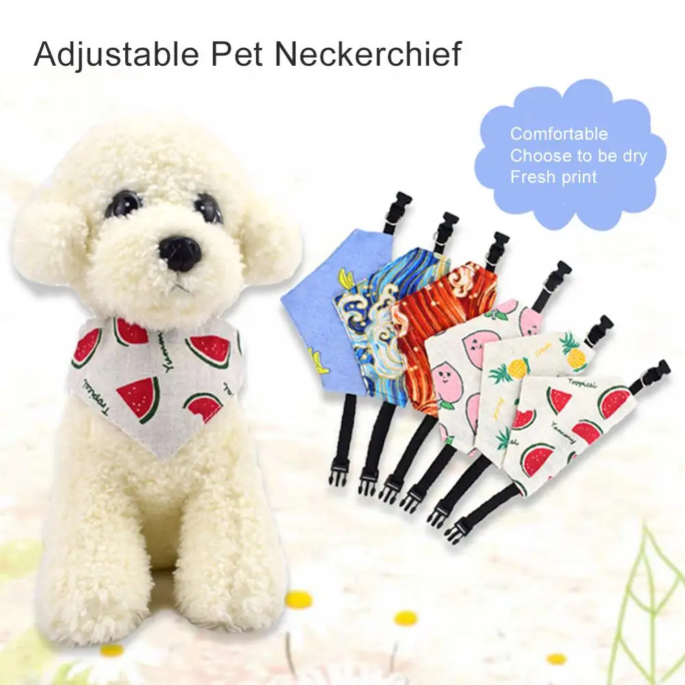 

Adjustable Dog Neckerchief Pet Dog Collar Puppy Cat Scarf Collar Cute Soft Tie Collar Puppy Pet Accessories Summer Style S/M/L