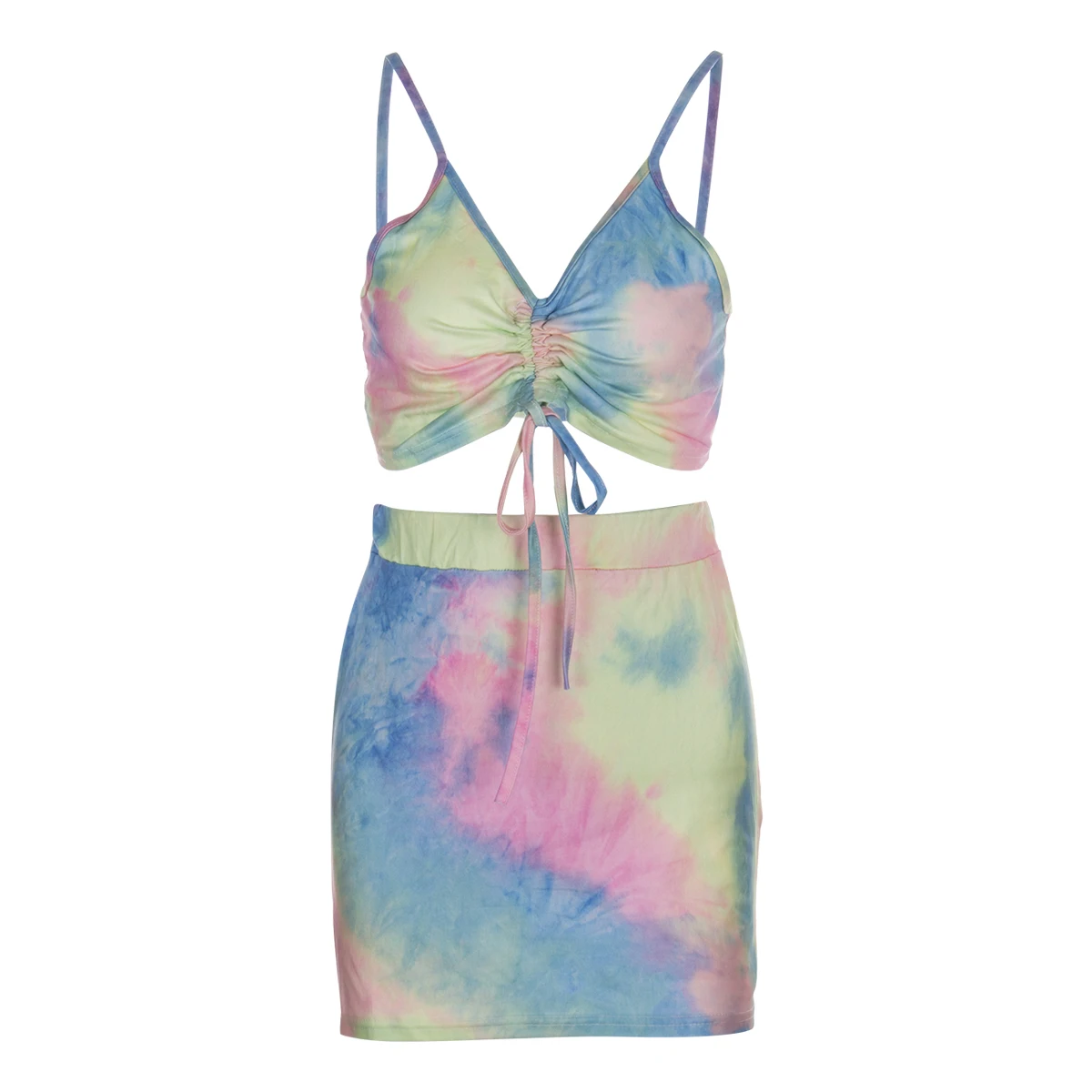 

Tie-Dye Print Two Piece Set Women Summer Crop Top and Skirt Dress set Elegant Ladies Fashion Streetwear Party Club 2 Piece Set