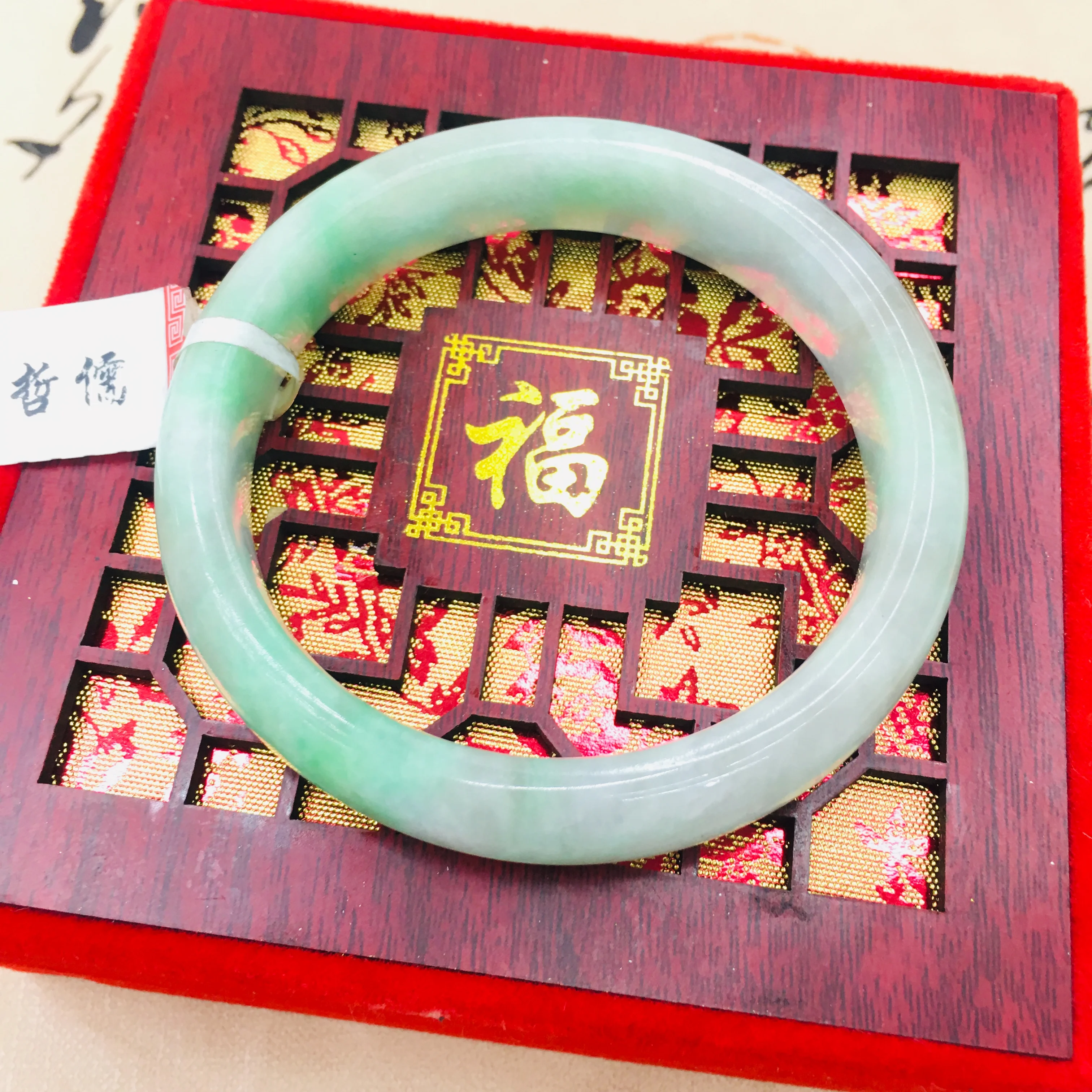 Натуральный бирманский Изумрудный нефритовый элегантный белый + зеленый браслет