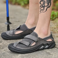 summer mens sandals breathable genuine leather outdoor sandals mens plus size summer casual shoes men beach sandals hot sale