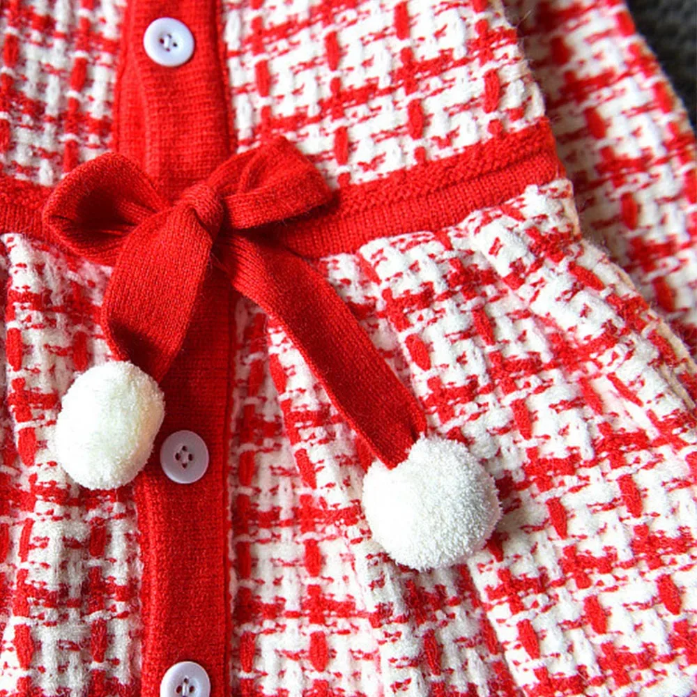 

Princess Costume Girls Christmas Dress Autumn Winter Knitted Children Clothing New Year Eve Kids Sweater Dresses