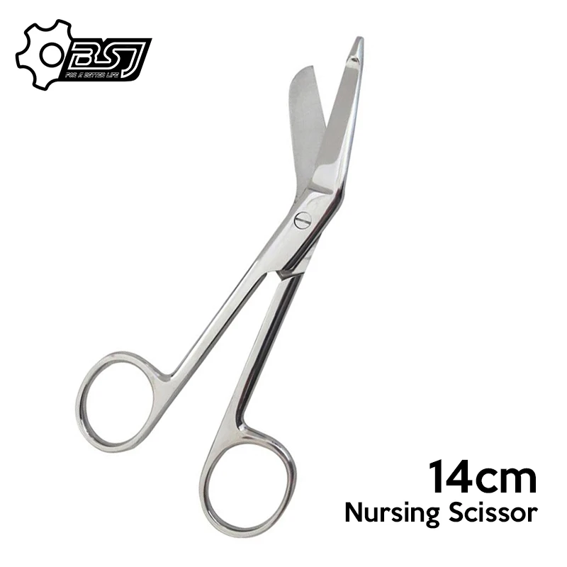 

Stainless Steel Bandage Scissors 14cm Nursing Scissors for Medical Home Use