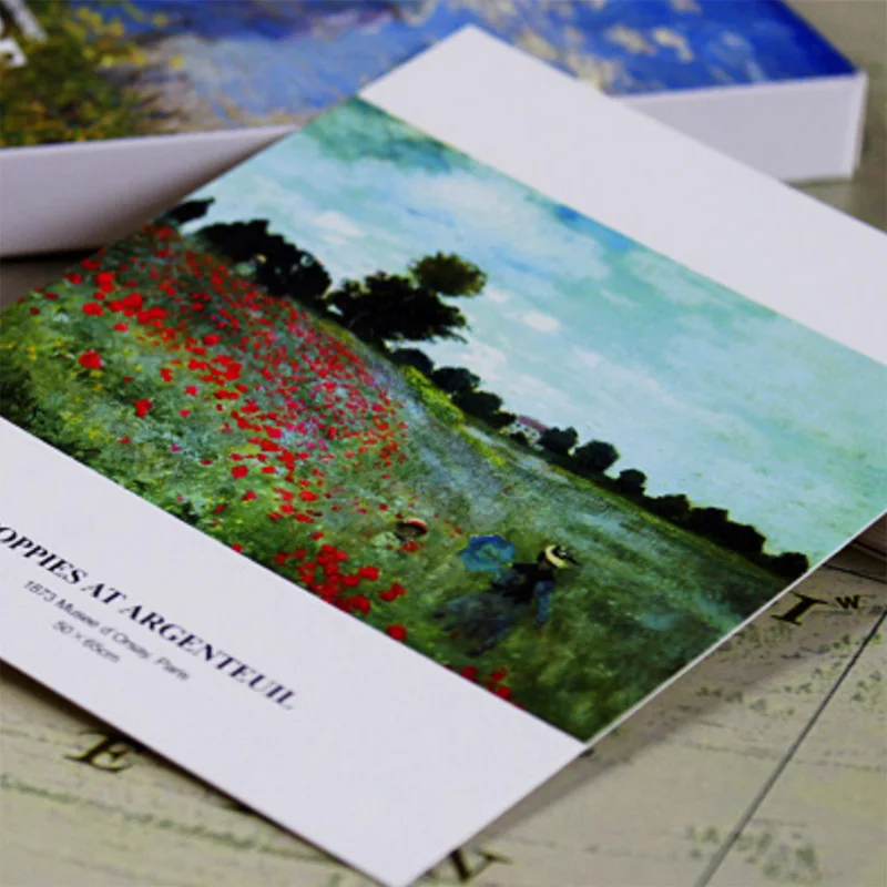 30 шт./компл. открытки произведения Клода Моне художественные поздравительные