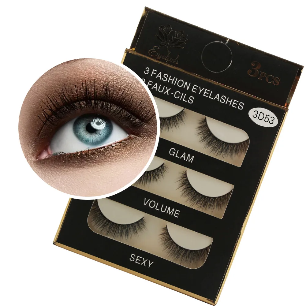 

Роскошные 3D накладные ресницы, 1 коробка, искусственные ресницы, длинные Натуральные Искусственные ресницы, драматический объем, макияж рес...