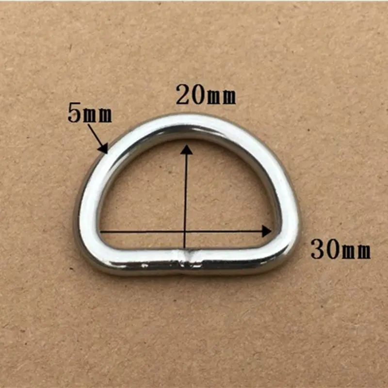30mm 50 шт./лот сварные d-кольца из нержавеющей стали для собак/домашних животных застежка для ошейника внутренняя ширина 26 мм кожаная Петля для ремня W004 - Цвет: 30mm
