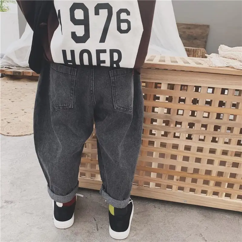 Boys Jeans 2020 New Autumn Casual Pants Trendy Version Stitching Small And Medium Vhildren's Loose Long Trend | Мать и ребенок