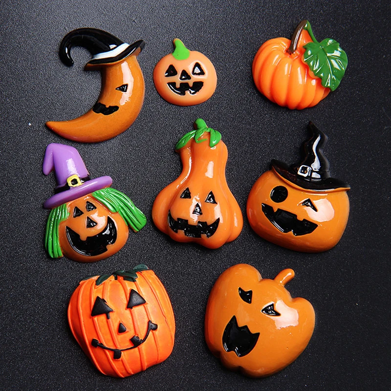 

10 Pcs Halloween Resin Pumpkin Ghost For Scrapbook DIY Jewelry Accessories