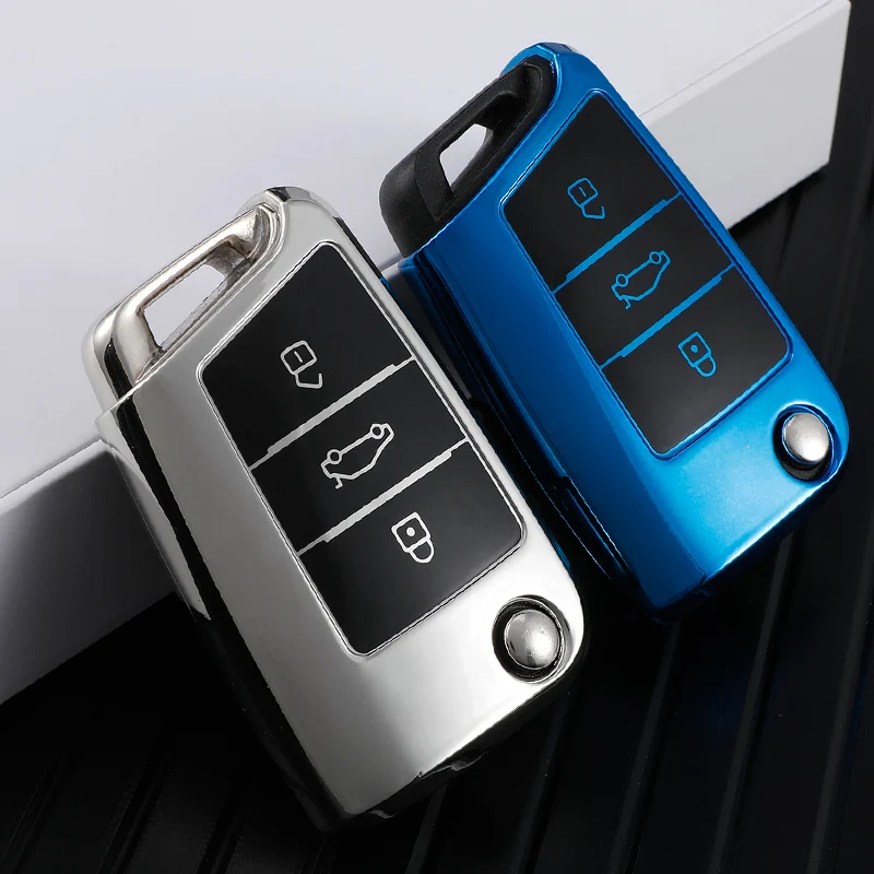Чехол для ключей автомобиля Volkswagen VW Polo Golf 7 MK7 Tiguan Skoda Octavia Kodiaq Karoq Seat Ateca Leon |