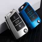 Чехол для ключей автомобиля, для Volkswagen VW Polo, Golf 7, MK7, Tiguan, Skoda Octavia, Kodiaq, Karoq, Seat Ateca, Leon