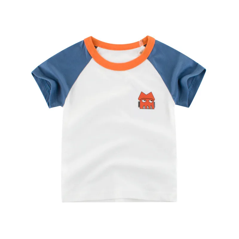 

Cotton Baby boy clothes T-Shirt Children soft Breathable Stitching Cartoon Ferocious crocodile head sport top kids Clotning