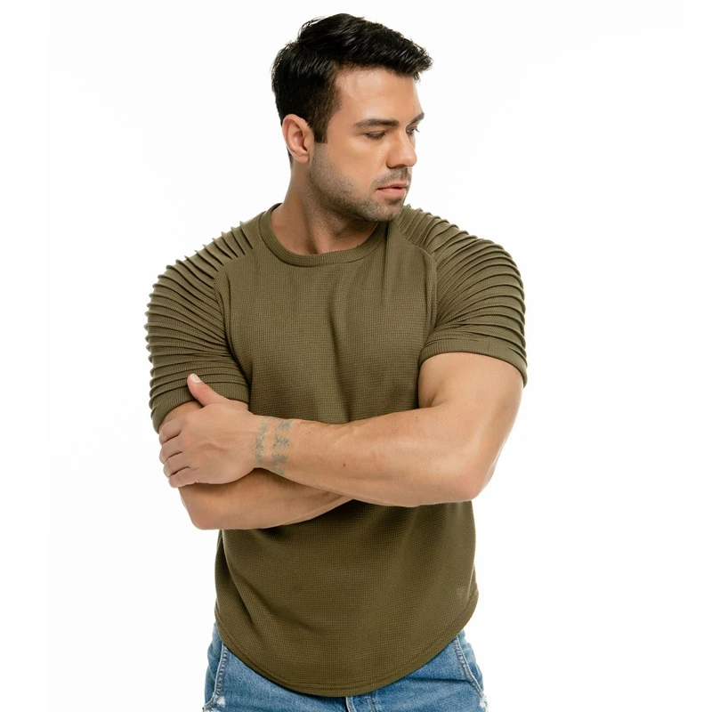 

2021 Summer Casual Men's Fashion Solid Color Round Neck T-shirt Casual Sports Short-sleeved T-shirt