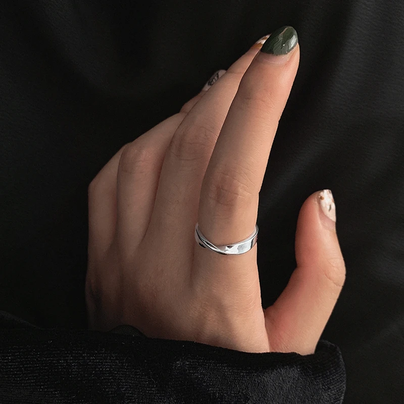 Простое модное геометрическое кольцо для женщин женское с изменяемым размером и