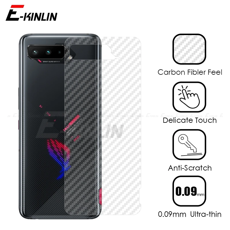 

5pcs Clear Soft 3D Carbon Fiber Protective Guard Back Film For Asus ZenFone ROG Phone 3 5 5s Pro Rear Screen Protector Not Glass