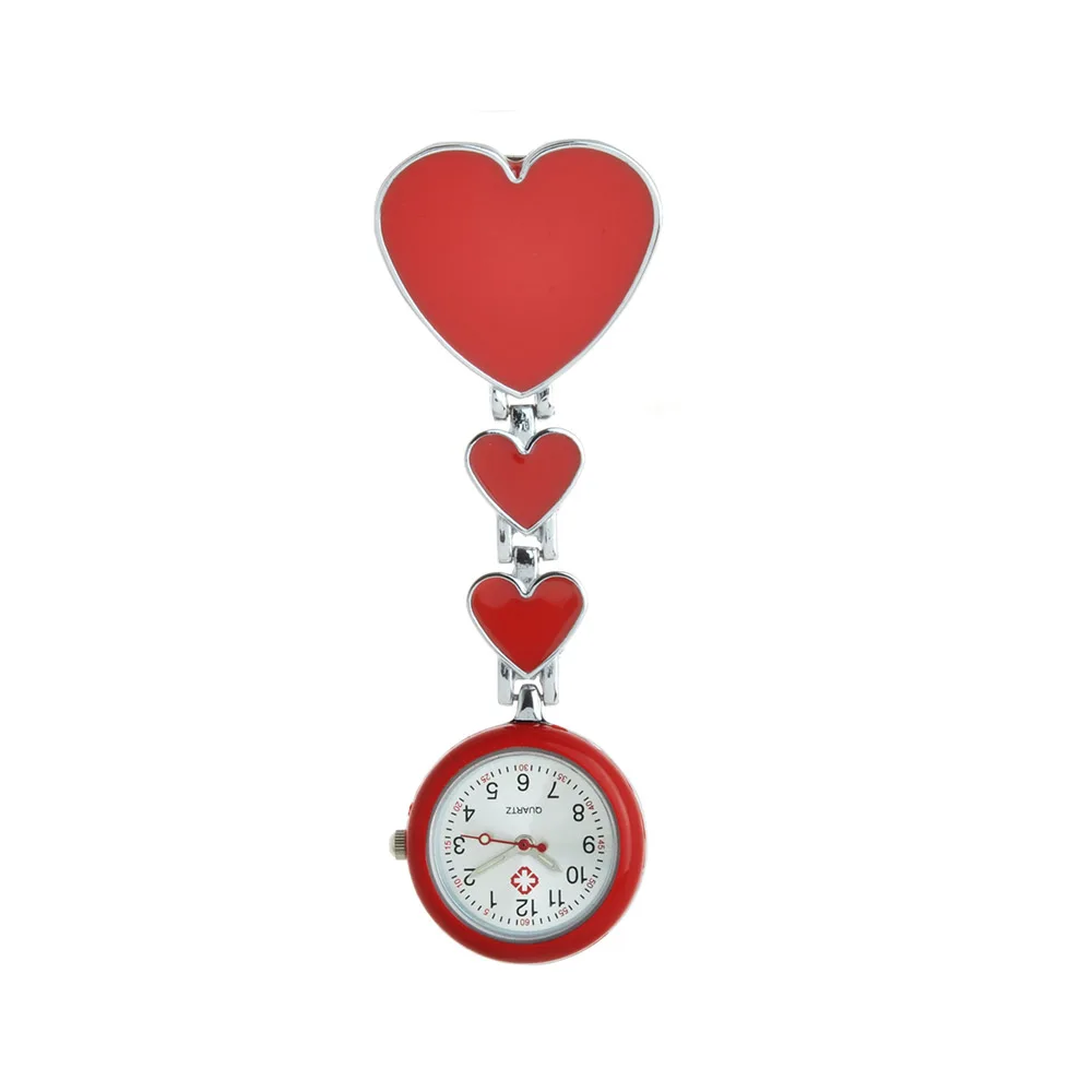 High Quality Nurse Solid Medical Pocket Watch Pin Pocket Doctors Clip-on Hanging Lapel Watch Love Heart Shaped Decor Quartz enlarge