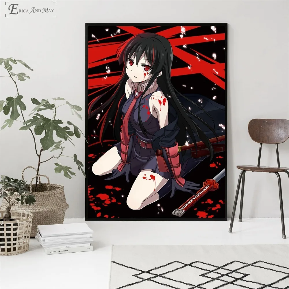 Плакаты Akame Ga Kill с изображением девушек на холсте настенные картины плакаты и