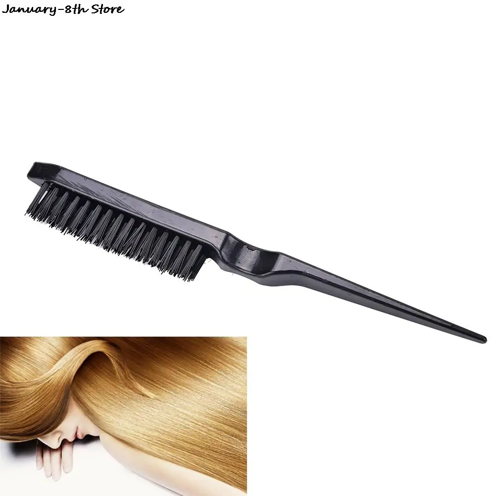 

Pro Salon Black Hair Brushes Comb Slim Line Teasing Combing Brush Styling Tools DIY Kit Professional Plastic Hairdressing Combs