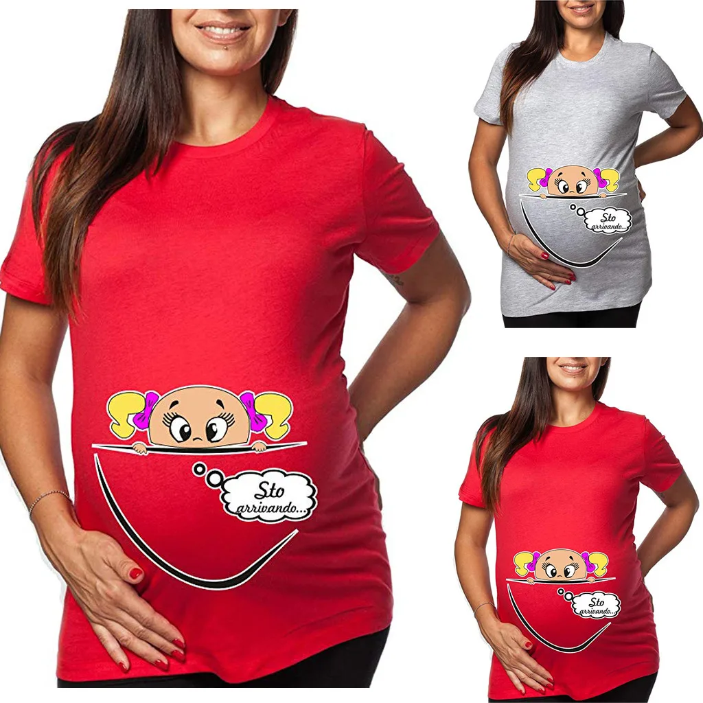 Новая блузка для беременных женщин футболки топы с круглым вырезом коротким