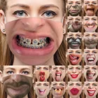 Маска для лица многоразовая моющаяся для мужчин и женщин, Модная хлопковая маска для лица с забавным 3D рисунком, уличная