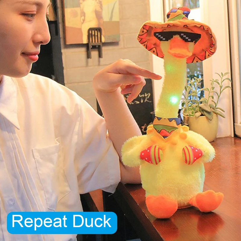 

Танцующая Поющая утка, игрушка, говорящая переплетная утка, электрическая утка, плюшевые игрушки для детей и взрослых, распродажа