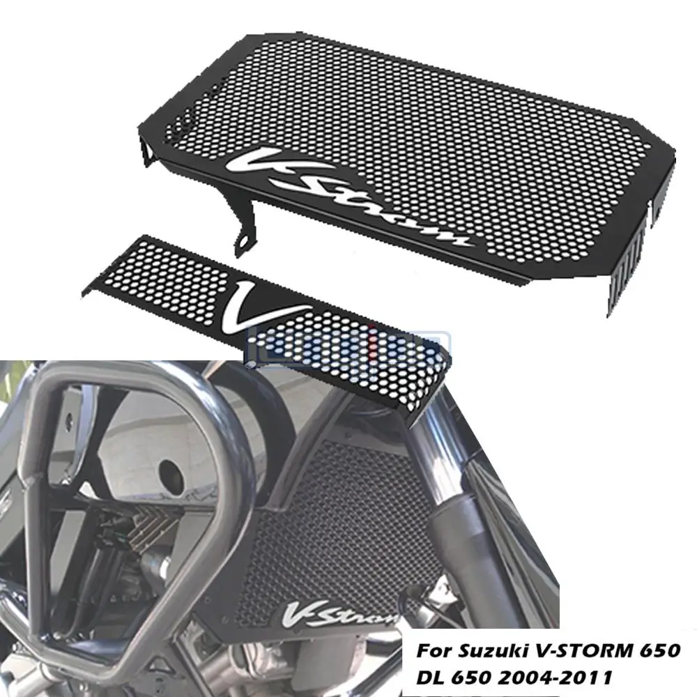 

Radiator Guard Oli Cooler Protector Grille Cover Motorcycle Accessories FOR SUZUKI V-STORM 650 VSTORM DL 650 2004-2011 Aluminium