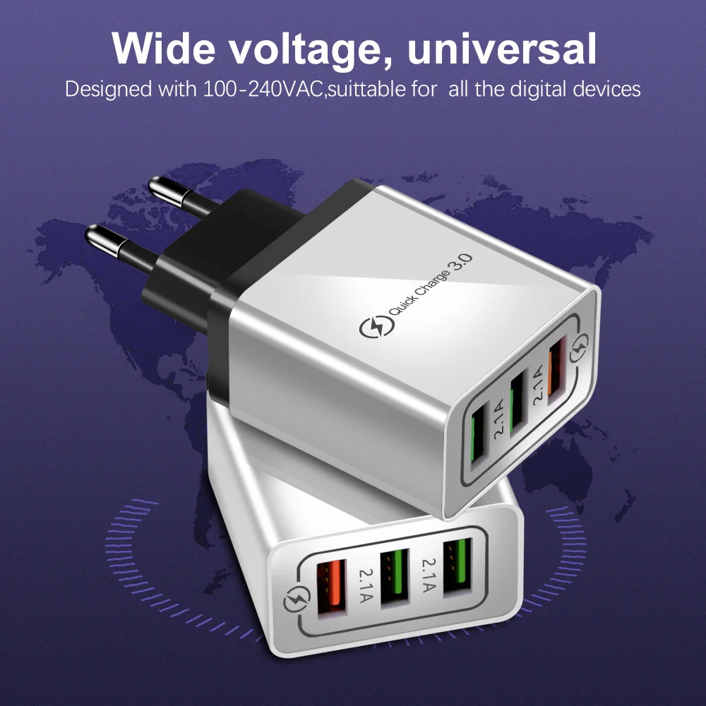 Quick Charge 3 0 USB зарядное устройство порта ЕС Быстрая зарядка для iPhone Xs Max Samsung S8 S9 Huawei
