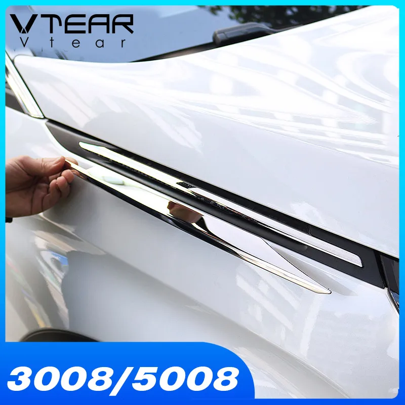Vtear для peugeot пежо 3008 5008 передняя крышка капота двигателя отделка внешней отделки