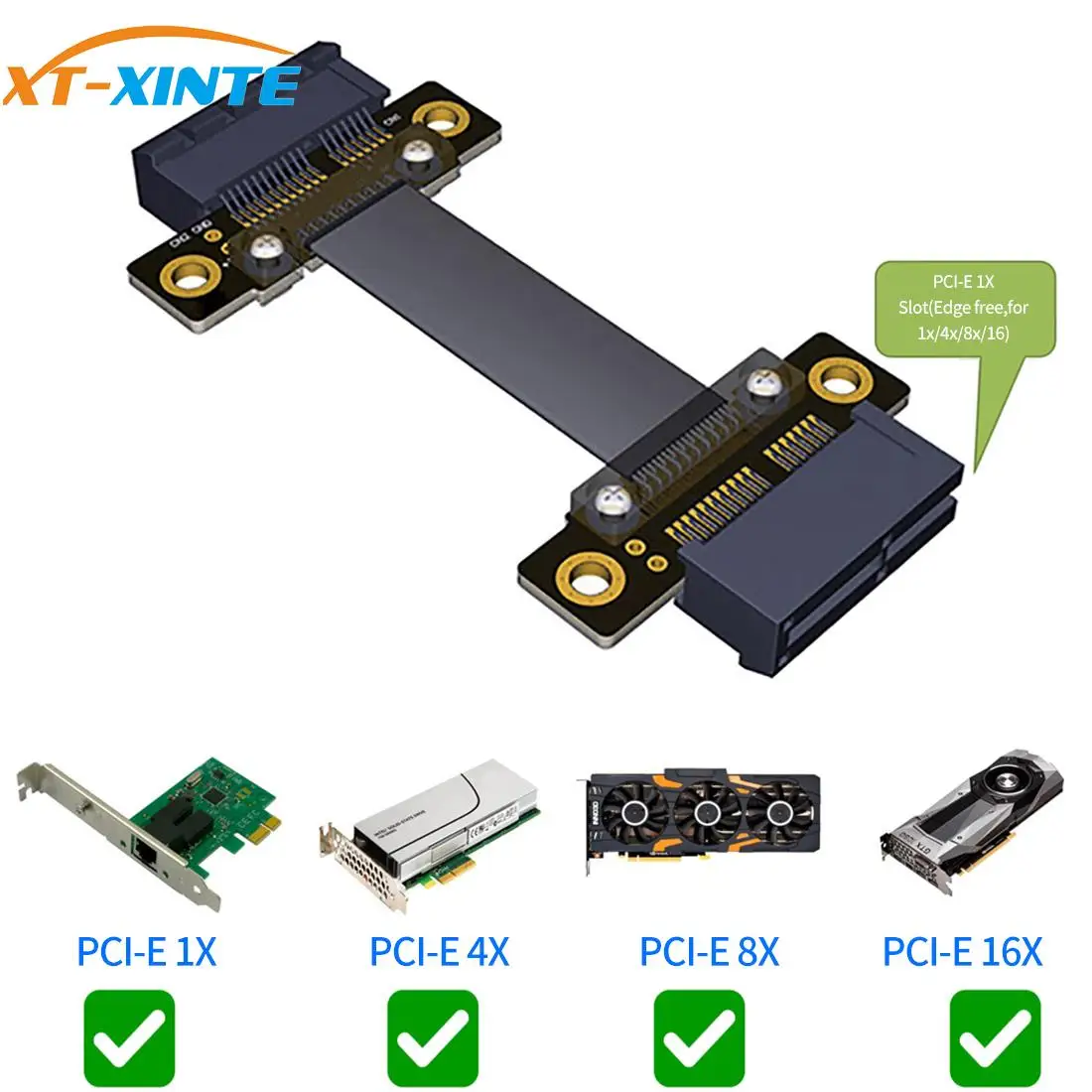 

XT-XINTE PCI-e 36PIN 1X Extension Cable Gen3 8Gbps PCI Express 3.0 Card Adapter Cable for 1U/2U Chassis 20CM