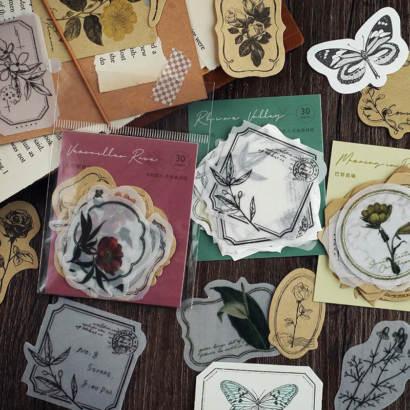 Цветочные растения дорожные заметки Ретро этикетки блокнот Липкие материал
