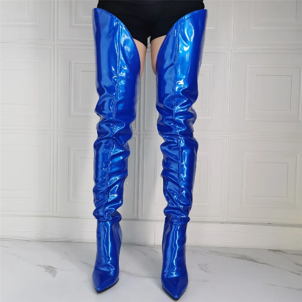 

Charming Thigh High Boots Women Stiletto Heels Sexy Zipper Over-The-Knee Long Boots High Heels Overknee Shoes Plus Size 36-46