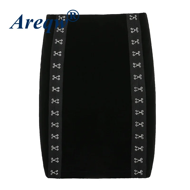 

2021 New Women's Skirt Velvet Hook-and-loop Slit High Waist Bag Hip Skirt Female Casual Short Skirt