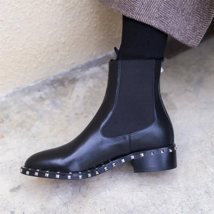 Сапоги женские короткие из натуральной воловьей кожи сезон 2019|Женские