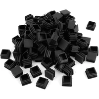200pcs 1 inch square tube end cap plastic plugs tube end caps post pipe cap cover tubing insert chair glide plugs